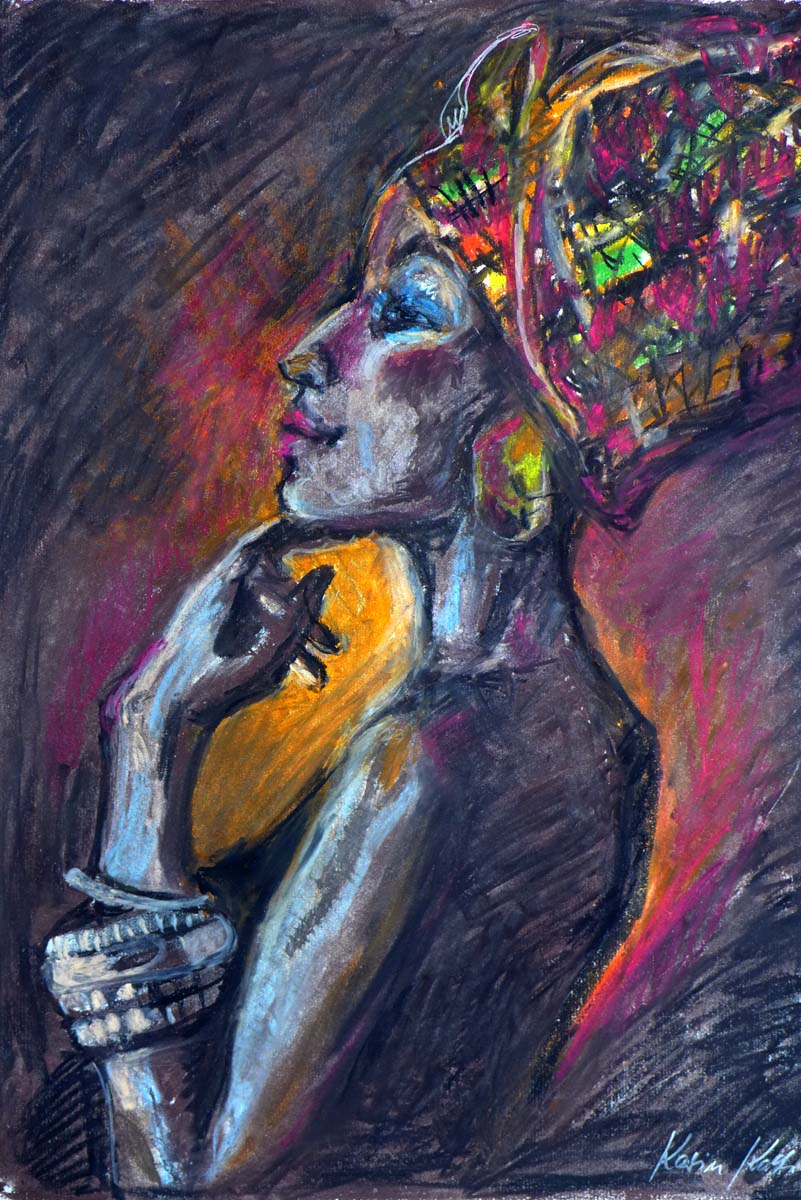 Afrikanerin, Pastell auf Karton, 30 x 40 cm